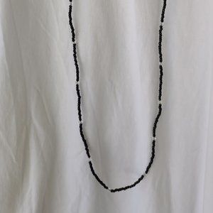 Necklace-New-60" Black beaded
